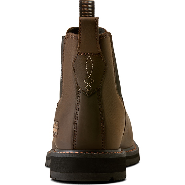 2026 Ariat Hombre Groundrancher Chelsea Ancho Cuadrado Dedo De Acero Dedo De Trabajo Bota 10080331 - Dark Brown